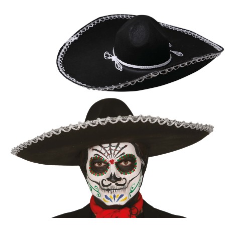 Sombrero mariachi mejicano fieltro negro 55 cm-El Informal Santander