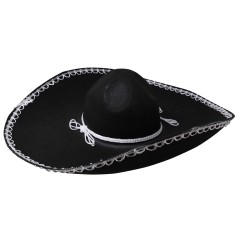 Sombrero mariachi mejicano fieltro negro 55 cm-El Informal Santander