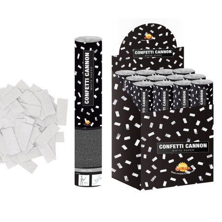 Cañon de confeti rectangular blanco 40 cm-El Informal Santander