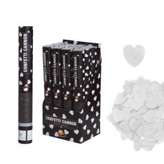 Cañon confeti corazones blancos 40 cm-El Informal Santander