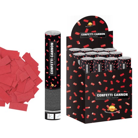 Cañon de confeti rectangular rojo 40 cm-El Informal Santander
