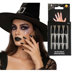 Uñas negras postizas bruja-El Informal Santander