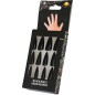 Uñas negras postizas bruja largas con adhesivo
