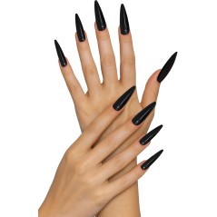 Uñas negras postizas bruja-El Informal Santander