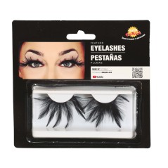 Pestañas negras de plumas postizas-El Informal Santander
