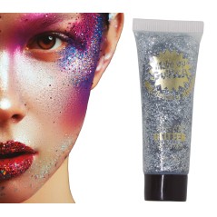 Maquillaje glitter plata -El Informal Santander