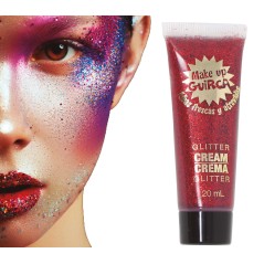 Maquillaje glitter rojo -El Informal Santander