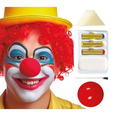 Kit maquillaje payaso nariz base blanca y barras -El Informal