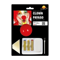 Kit maquillaje payaso nariz base blanca y barras -El Informal