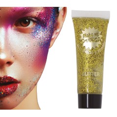 Maquillaje glitter dorado -El Informal Santander