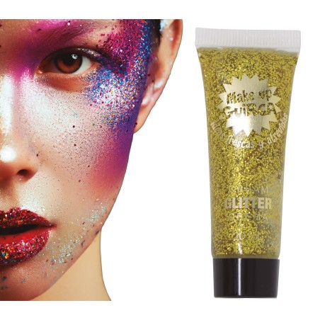 Maquillaje glitter dorado -El Informal Santander