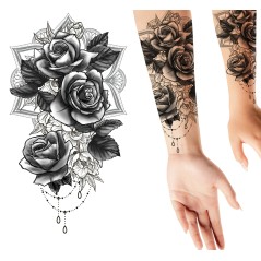 Tatuajes para brazos rosas 14x30 cm calcomanias-El Informal