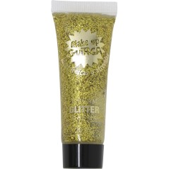 Maquillaje glitter dorado -El Informal Santander