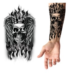 Tatuajes para brazos calavera 14x30 cm calcomanias-El Informal