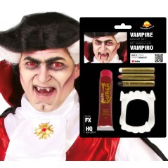 Kit maquillaje vampiro sangre dientes barras-El Informal