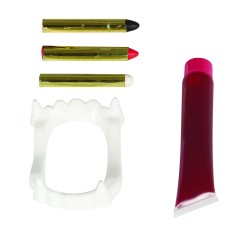 Kit maquillaje vampiro sangre dientes barras-El Informal