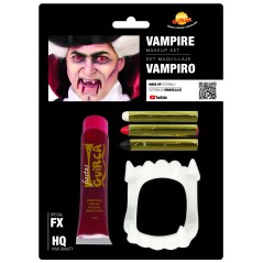 Kit maquillaje vampiro sangre dientes barras-El Informal