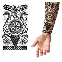 Tatuajes para brazos vikingo 14x30 cm calcomanias-El Informal