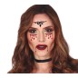 Joyas faciales adhesivas rojas y negras vampira