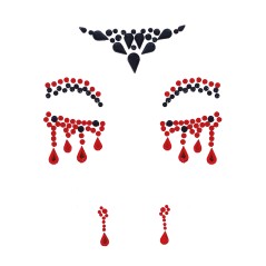 Joyas faciales adhesivas rojas y negras vampira-El Informal