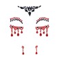 Joyas faciales adhesivas rojas y negras vampira