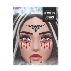 Joyas faciales adhesivas rojas y negras vampira-El Informal
