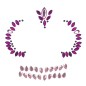 Joyas faciales adhesivas calavera rosa y lila