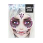 Joyas faciales adhesivas calavera rosa y lila