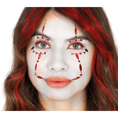 Joyas faciales adhesivas rojas payaso-El Informal
