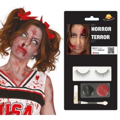 Kit maquillaje terror con pestañas para halloween -El Informal