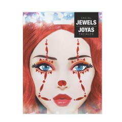 Joyas faciales adhesivas rojas payaso-El Informal