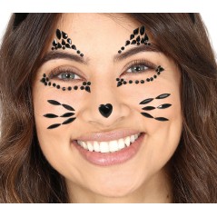 Joyas faciales adhesivas gatita negros-El Informal