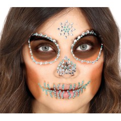Joyas faciales adhesivas calavera verde-El Informal