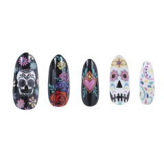 Uñas catrina con pegamento 10 uds-El Informal Santander