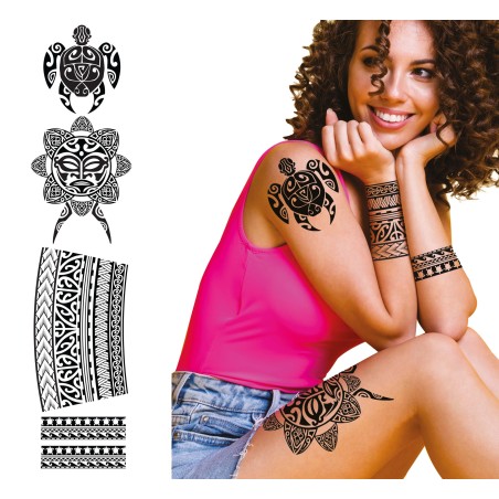 Tattoos flores negras pegatinas piel-El Informal