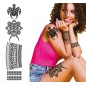 Tattoos flores negras pegatinas piel