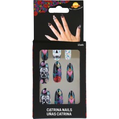 Uñas catrina con pegamento 10 uds-El Informal Santander