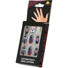 Uñas catrina con pegamento 10 uds-El Informal Santander