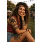 Tattoos flores negras pegatinas piel