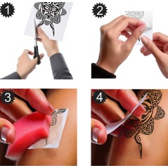 Tattoos flores negras pegatinas piel-El Informal