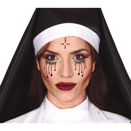 Joyas faciales negras monja