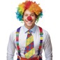 Corbata payaso multicolor cuadros 55 cm
