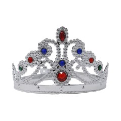 Corona reina plata con pedreria tiara princesas-El Informal Santander