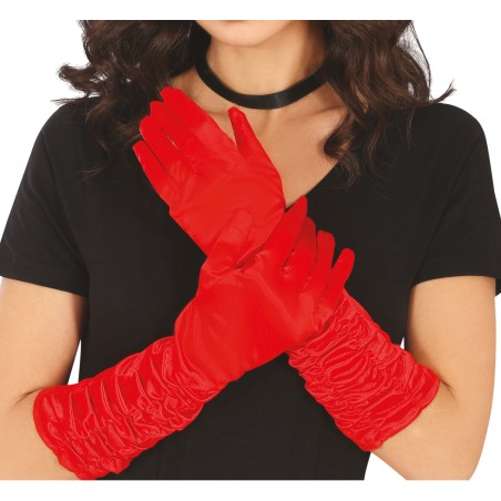 Guantes arrugados rojos 40 cm-El Informal Santander