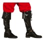 Polainas negras lujo 57 cm con cordones papa noel