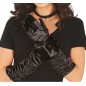 Guantes negros largos arrugados 45 cm