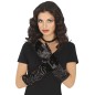 Guantes negros largos arrugados 45 cm