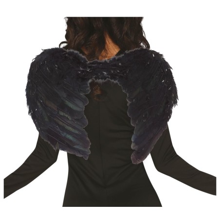 Alas plumas negras angel negro caido 60x45 cm