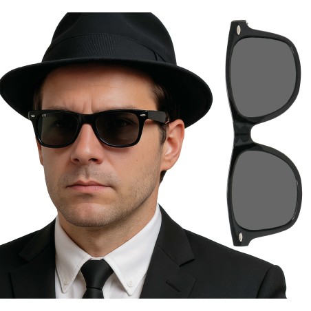 Gafas blues brothers negras pasta 16216. Disfraces baratos online