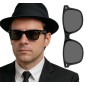 Gafas blues brothers  negras pasta